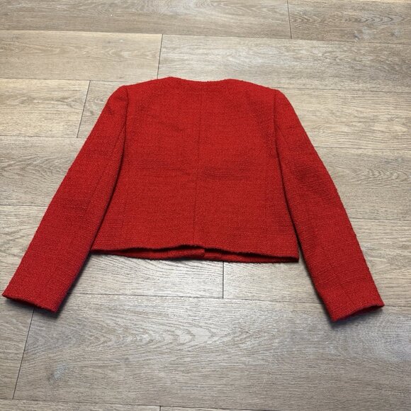 J. Crew V-Neck Lady Jacket in Maritime Tweed Festival Red NWT Size 0 BV211 - Picture 11 of 14